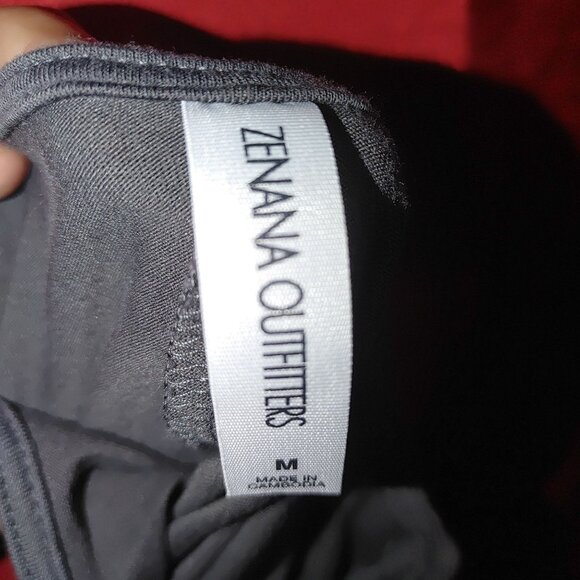 Zenana Outfitters Ruffle Bottom Grey Dress Medium Viscoe Rayon Long Sleeve - Picture 6 of 6